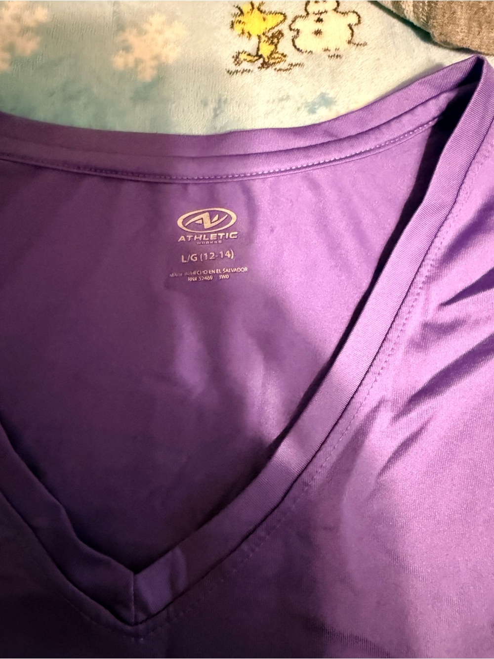 Athletic Works Purple Short Sleeve V-Neck Tee